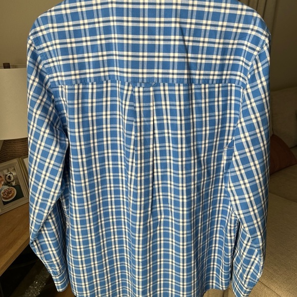 Chaps Men’s L/S Blue/white Plaid Button Up Size M - Picture 7 of 13